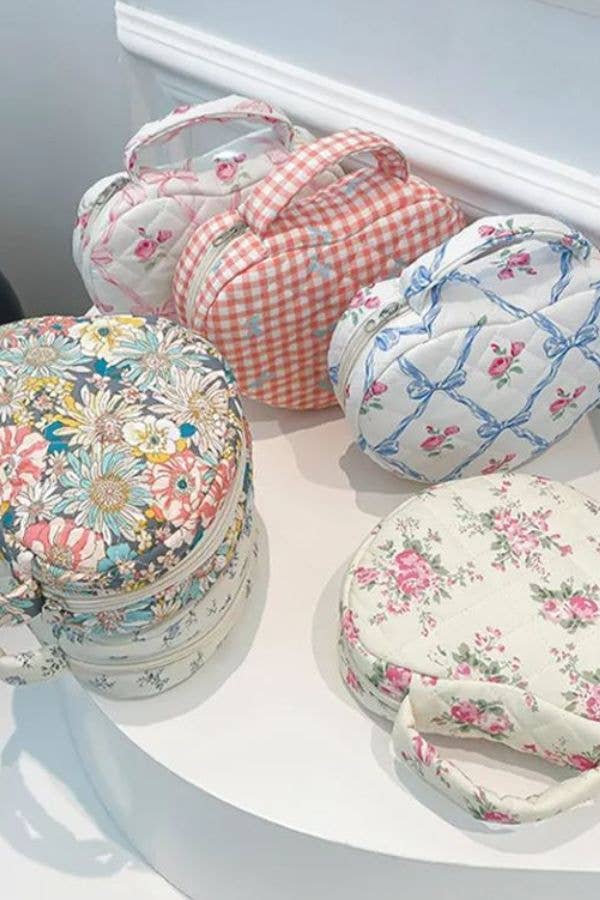 Blue Floral Coquette Heart Shaped Bag for wholesale on Faire3