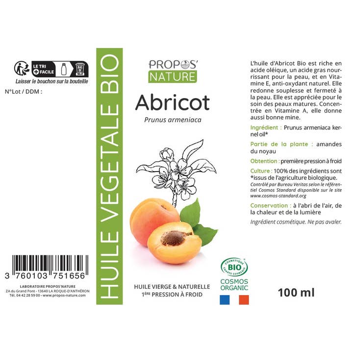 Propos'Nature - Venta al por mayor Aceites de baño/corporales - Aceite Vegetal de Albaricoque Bio 50ml, 100ml4