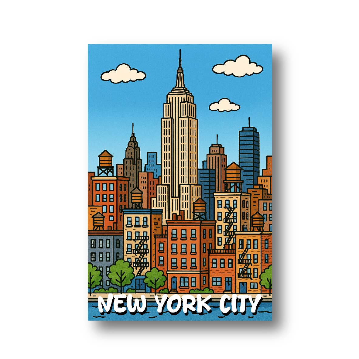 BigZoo Store - Vente Cartes postales - Carte postale 4" X 6" de New York - Vue de la ville de NYC