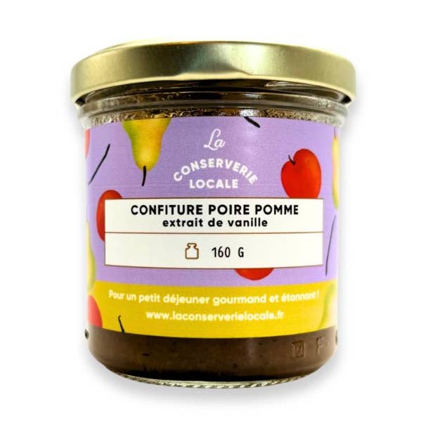 Confiture Poire Pomme Extrait de Vanille 160g pour la vente par La Conserverie Locale