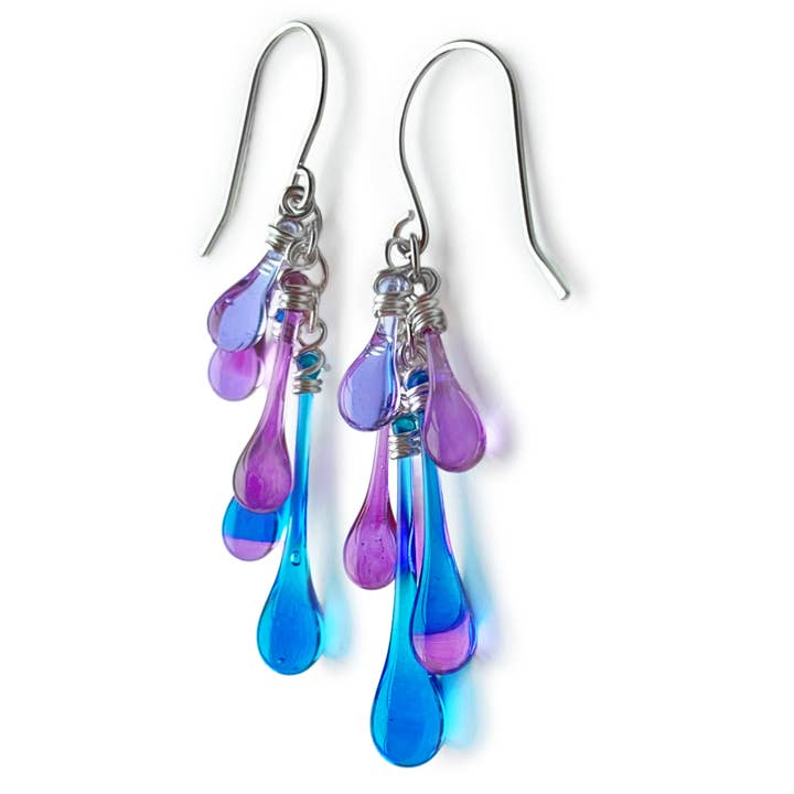 Cascade Earrings with Handmade Hooks for wholesale by Sundrop Jewelry