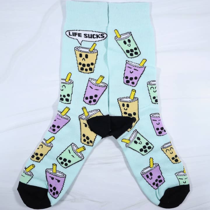Emii Creations - Wholesale Socks - Unisex - Life Sucks Boba Socks
