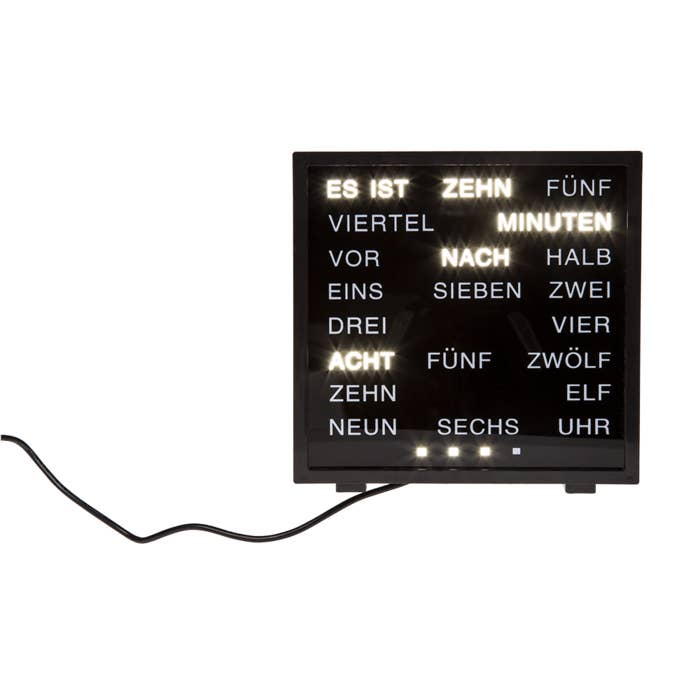 Out of the blue KG - Wholesale Desk Clock - Clock with German words,3