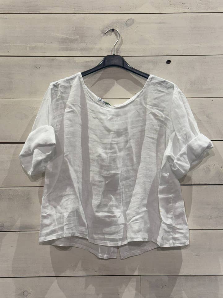 Linos y Textiles - Wholesale Blouse - Women's - REF 59076 BASIC LINEN SHORT BLOUSE 100%