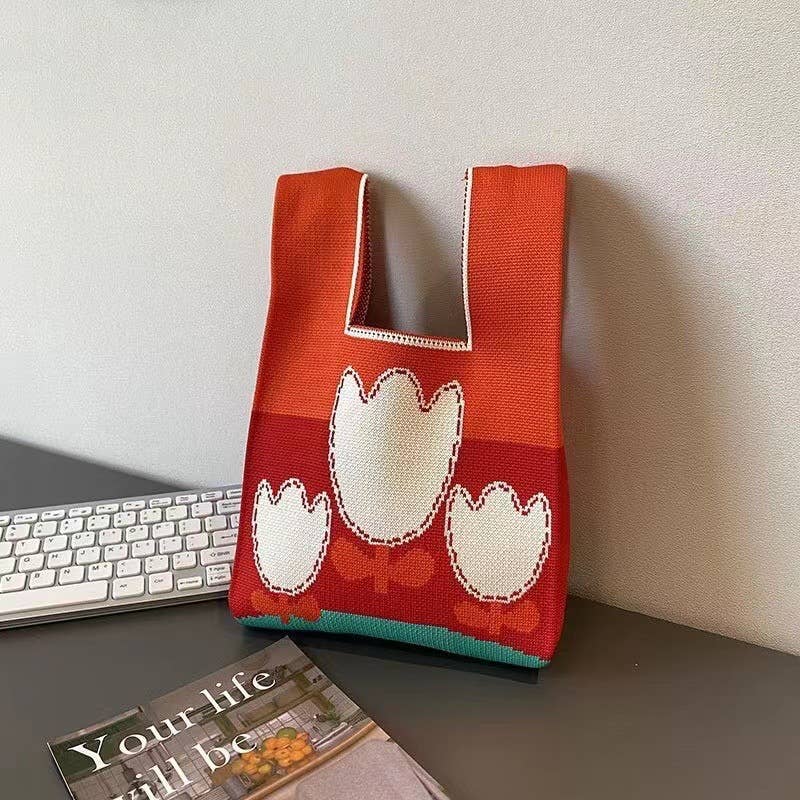 Little Trendy - Wholesale Tote Bag - Women's - Handmade Knit Handbag for Women Mini Knot Casual Wrist Bag8