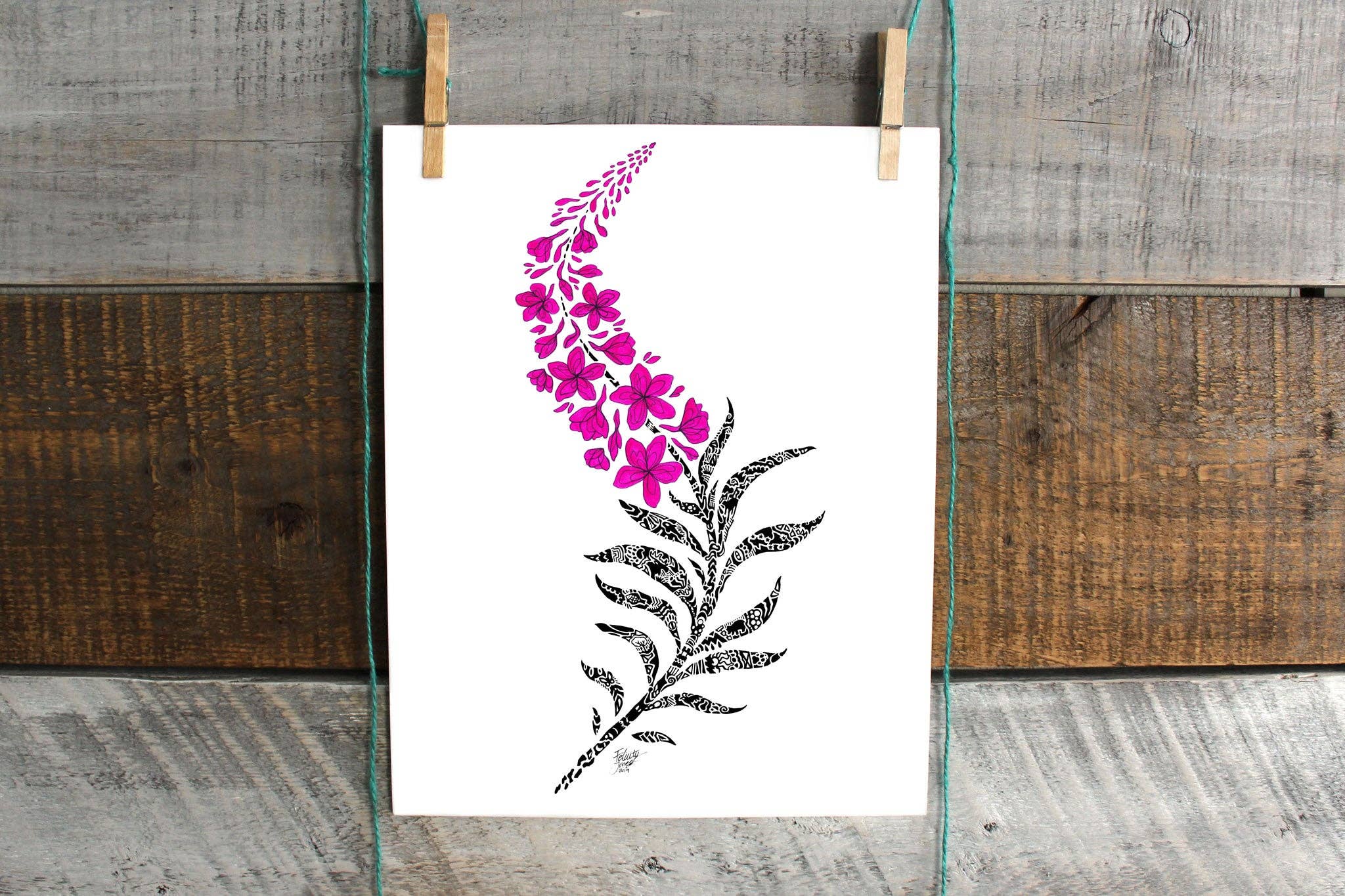 FJ Creations - Wholesale Art Print - Doodle Fireweed - Fine Art Print2