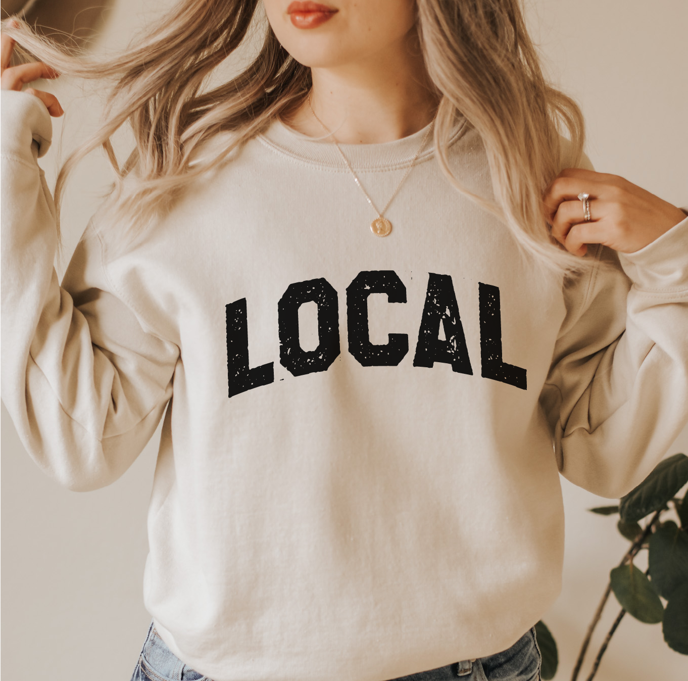 Three Girls Shop - Vente Sweat-shirt à imprimés – femme - Sweat-shirt graphique en polaire LOCAL4