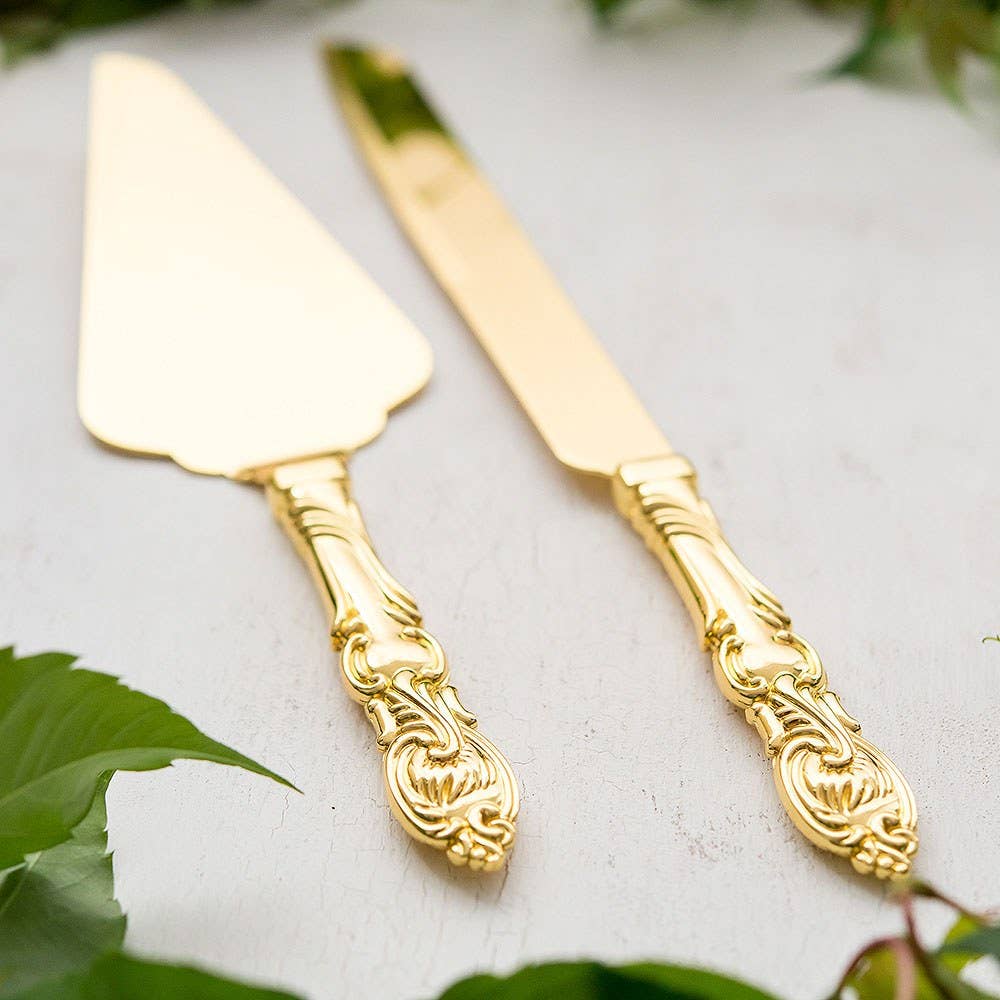 Weddingstar Inc. - Wholesale Serving Utensil - Cake Serving Set - Classic Gold Romance2