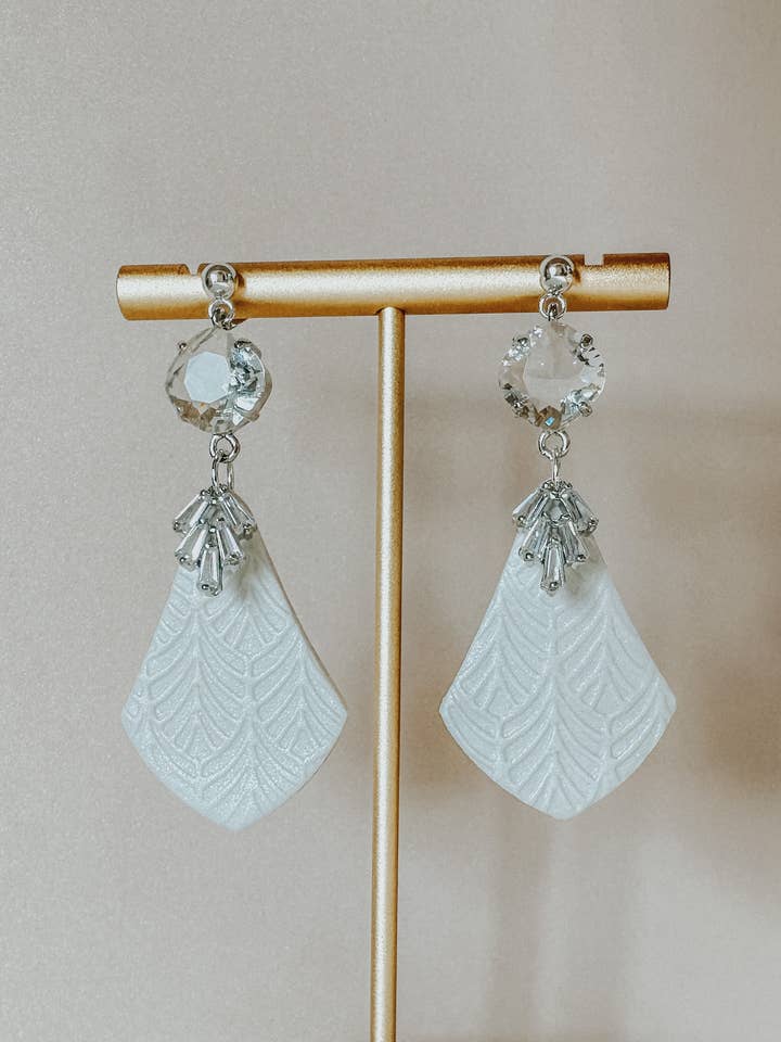 Jewel Earrings - Silver Wedding Jewelry for wholesale by Clay & Fern Co.