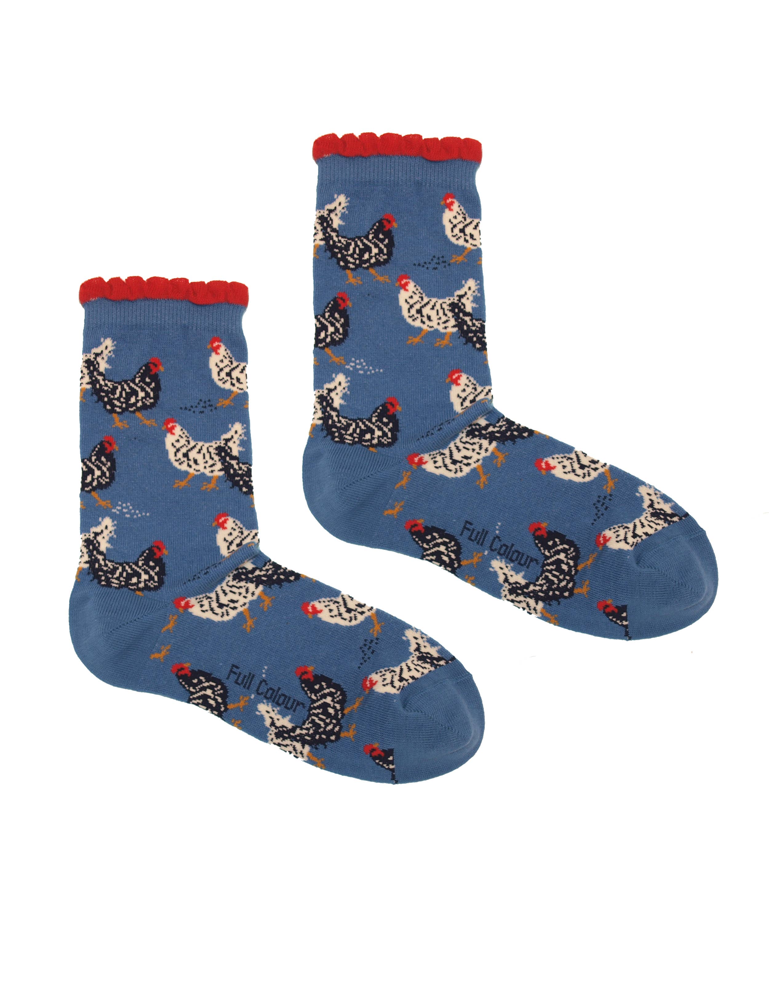 blå Blå bomullssocka med hönsmönster för dam för wholesale på Faire0