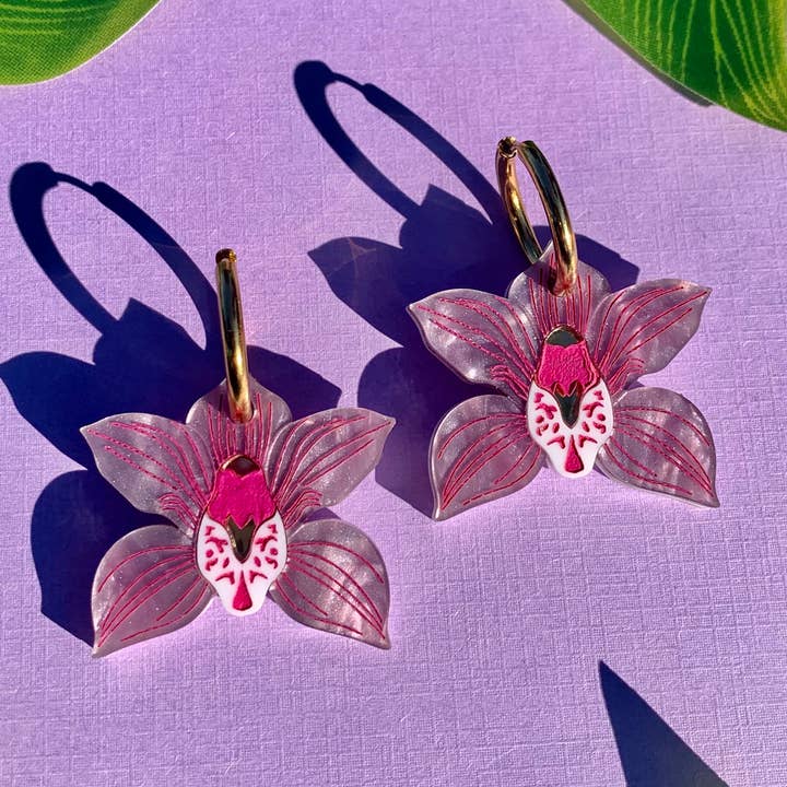 Not Picasso - Wholesale Hoop Earrings - Orchids 0