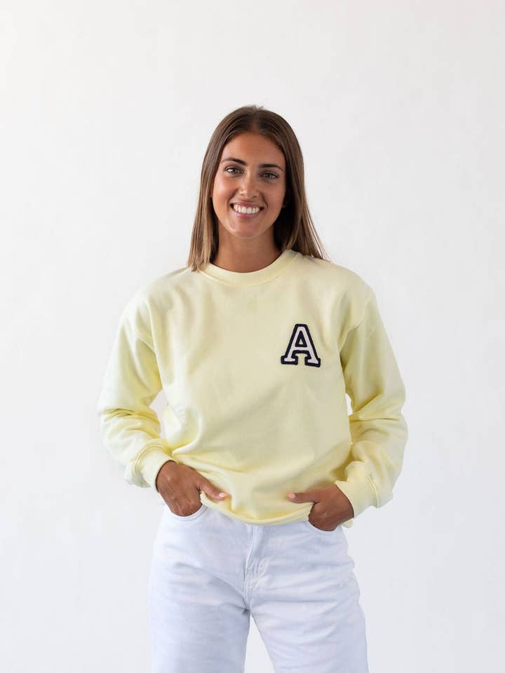 Sweat Amarela Claro | Inicial Mini por atacado de Anitials