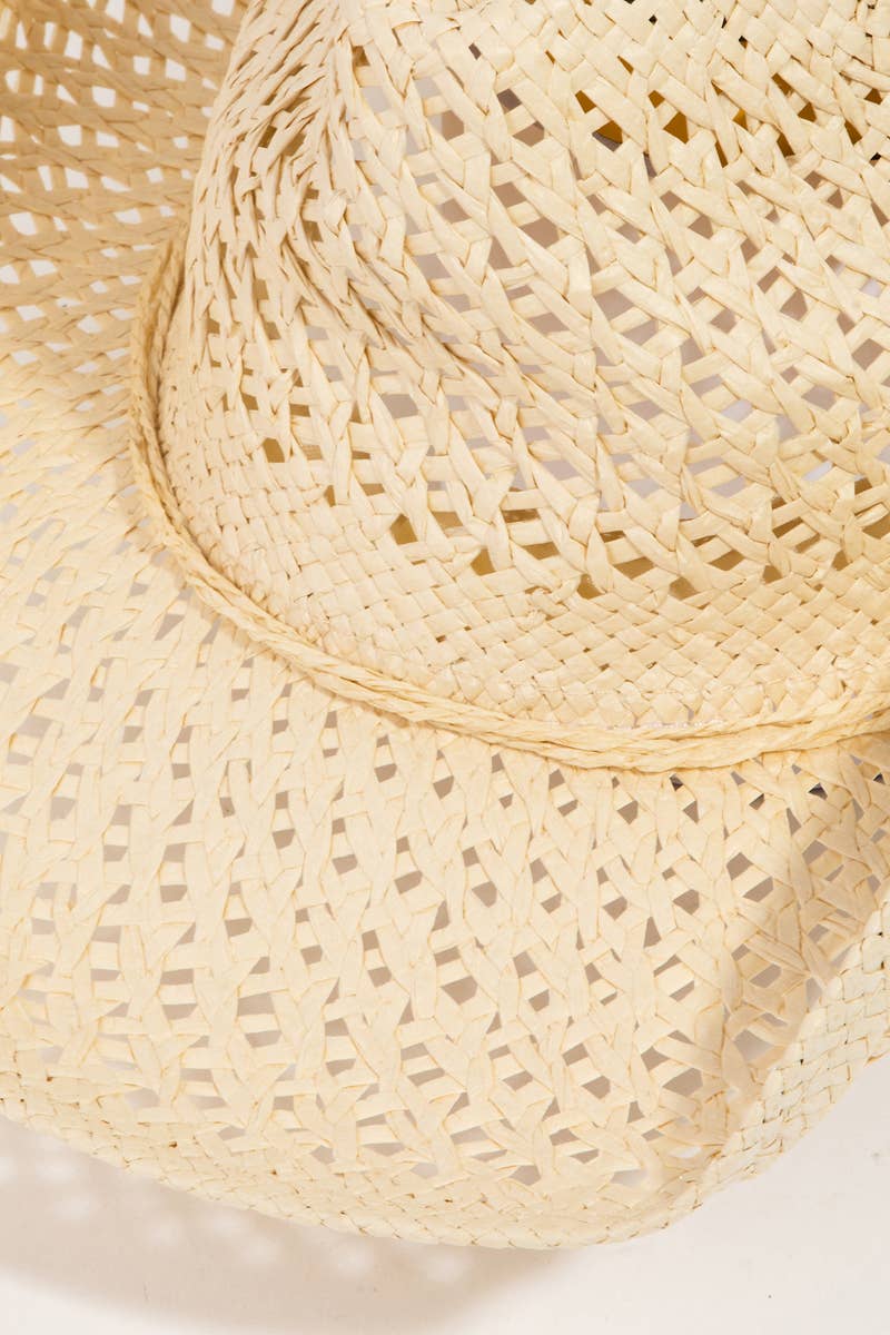 Collections by Fame Accessories – Großhandel Fedora-Hut – Damen – Strohgeflecht-Schnur Western-Cowboyhut6