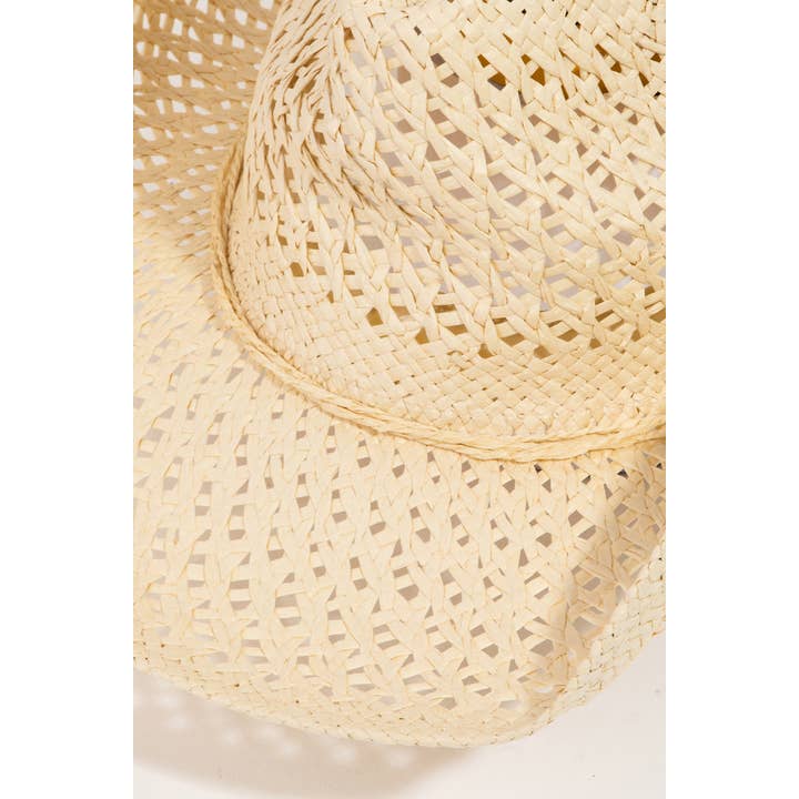 Collections by Fame Accessories – Großhandel Fedora-Hut – Damen – Strohgeflecht-Schnur Western-Cowboyhut6