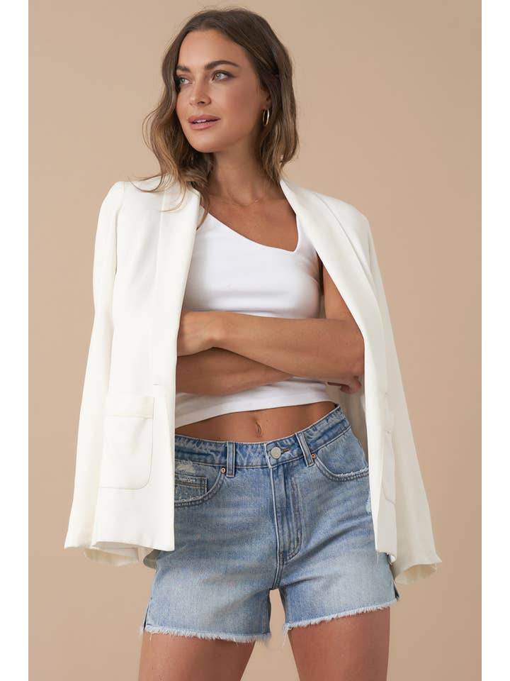 LIGHT High Rise Side Slit Denim Shorts for wholesale on Faire