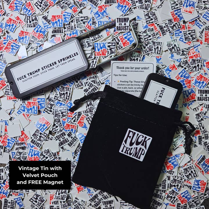 Sticky Bunny Stickers - Wholesale Sticker - Anti-Trump CONfetti Stickers | Fuck Trump Sticker Sprinkles | Trump Sucks | FDT | Anti-Trump Sticker | Mini Protest Stickers5