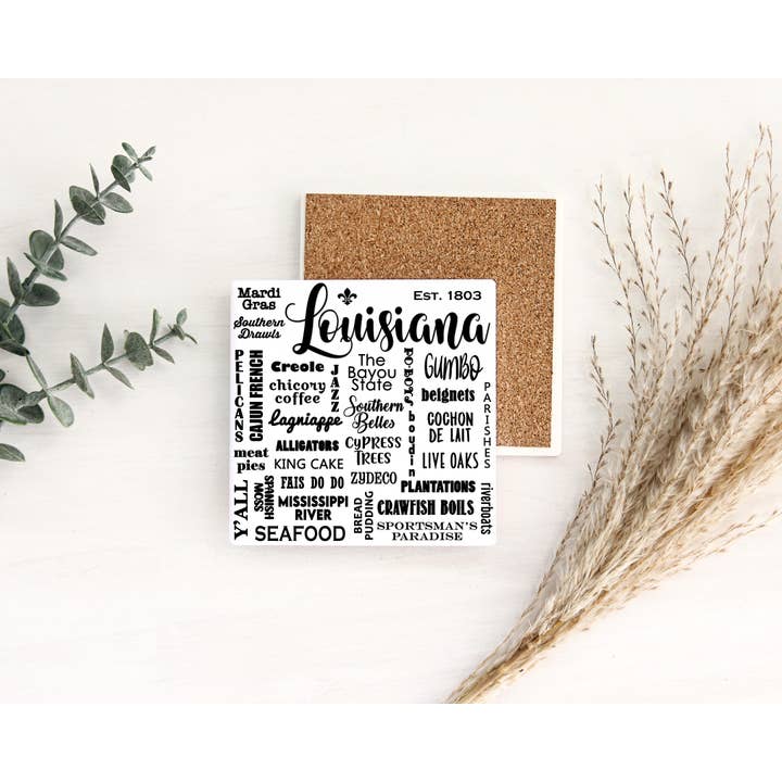 State of Louisiana, Souvenir Home-Decor Gift Tile for wholesale by Distinctive Design Wholesale