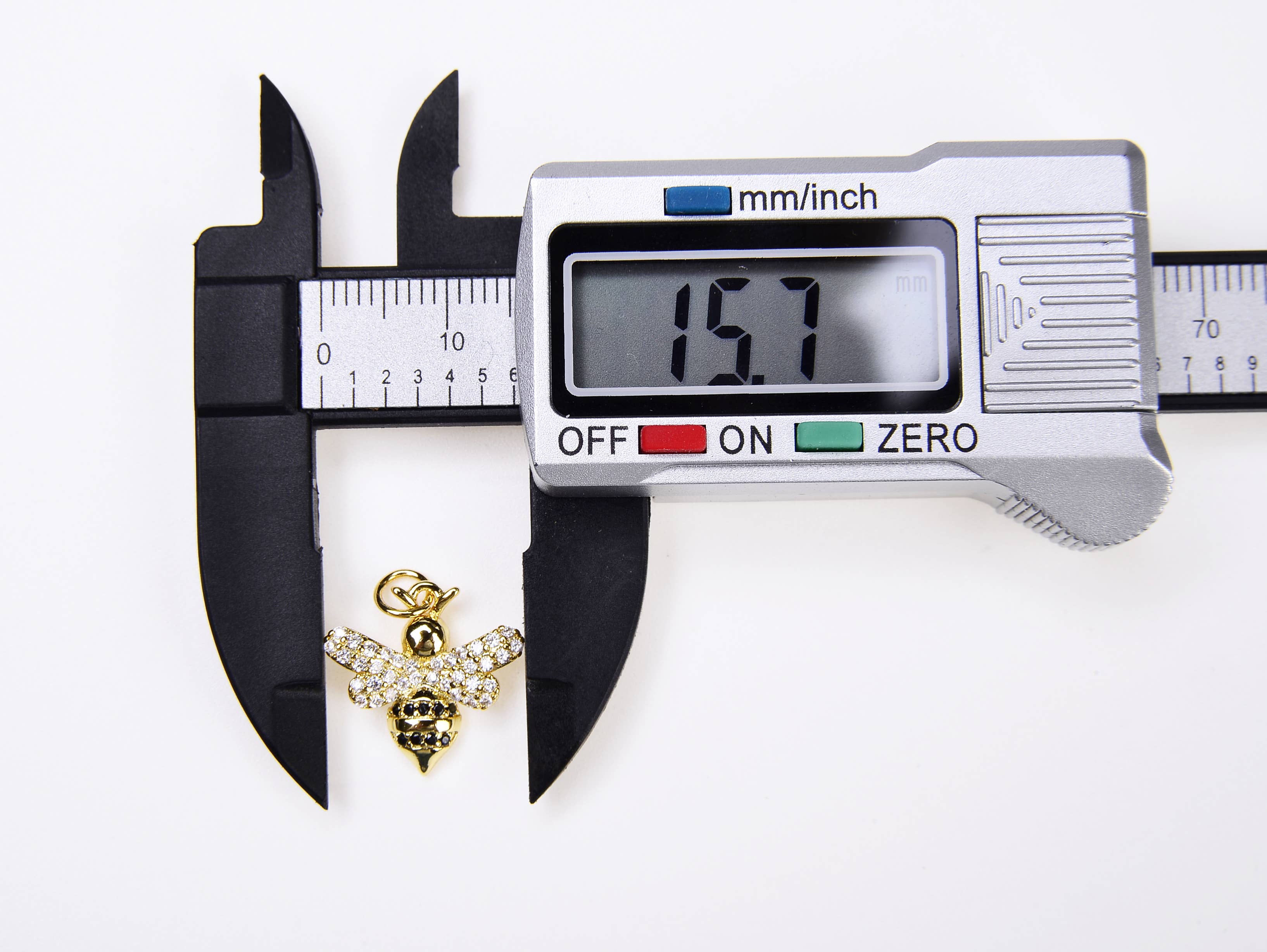 Beads Creation – Pendente/pingente individual por atacado – Pingente de Abelha Mini CZ Micro Pave.6