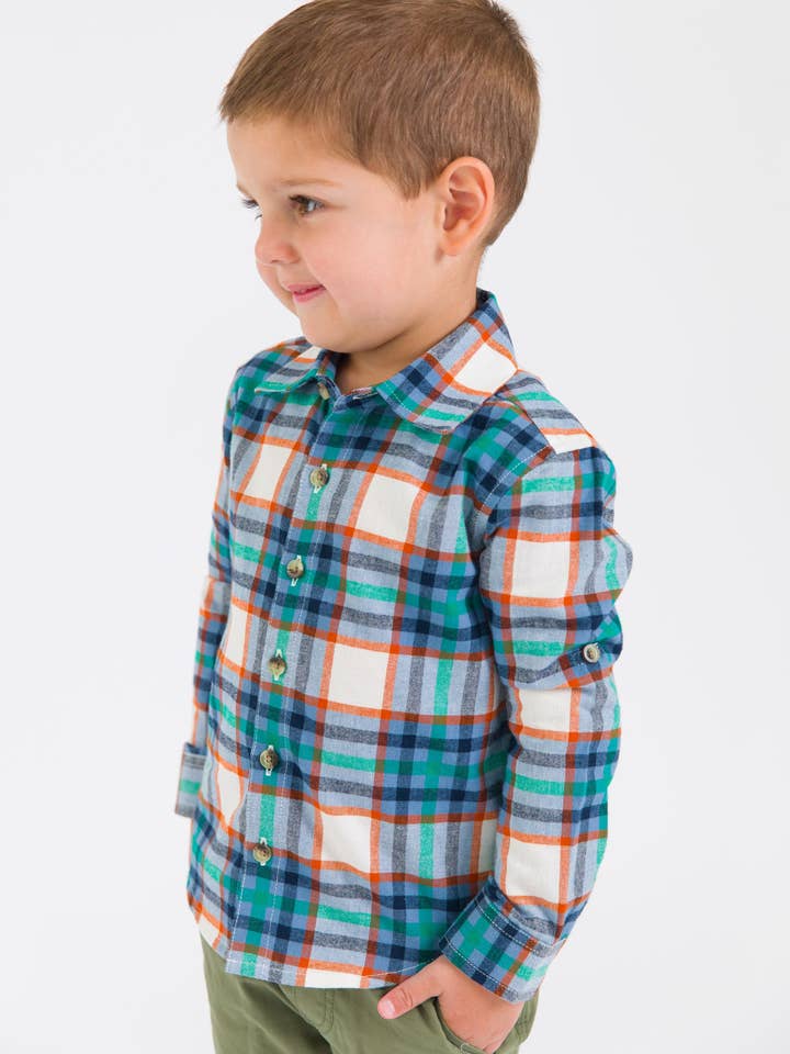 Multi Color Boys Peyton Plaid Long Sleeve Button Down Shirt
for wholesale on Faire0