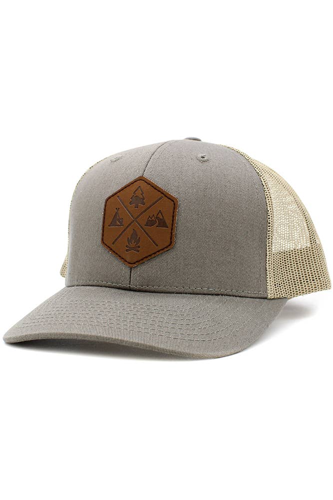 Hana - Wholesale Trucker Hat - Unisex - Outdoor PU patch mesh baseball cap4