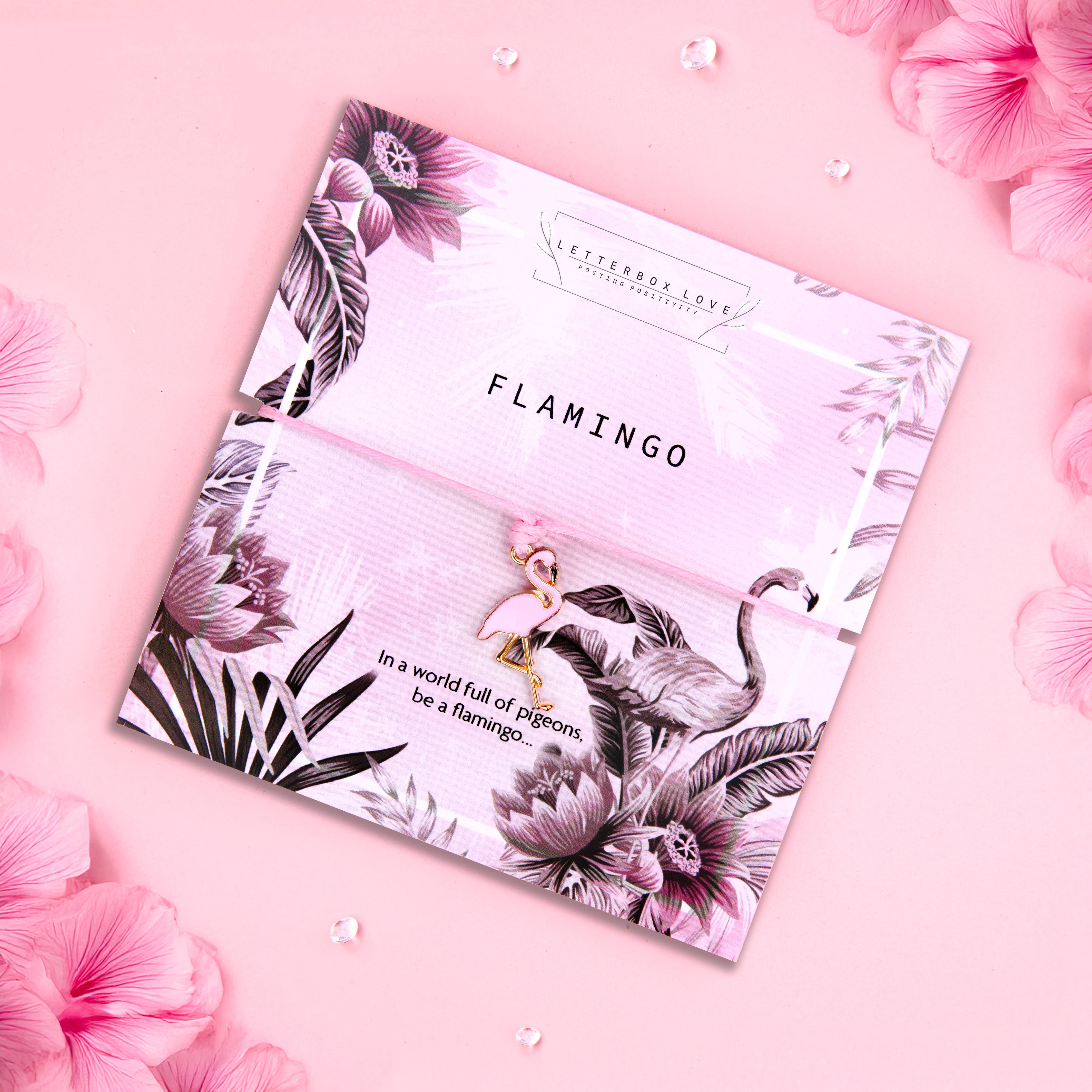 Letterbox Love Bracelets – wholesale Charm/dangle bracelet – Pink Flamingo Bracelet 1