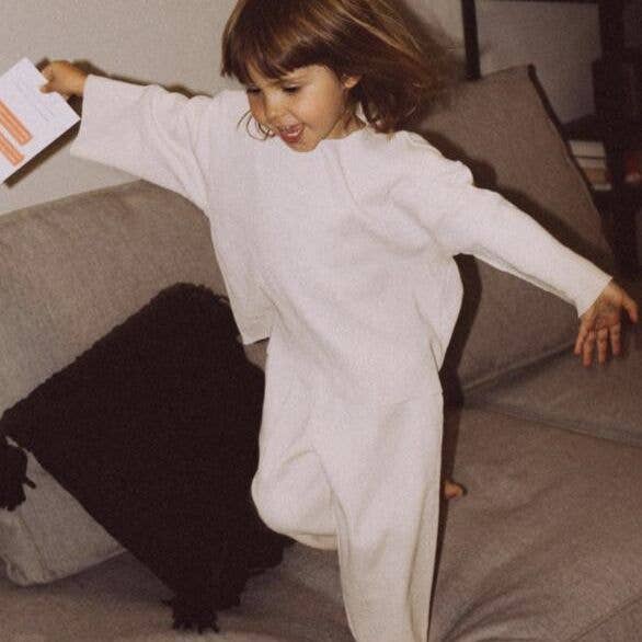 beige 18M-6Y Unisex Tvådelat Set Loungekläder Våffeltoppar & Byxor Grossist Småbarnskläder för wholesale på Faire1