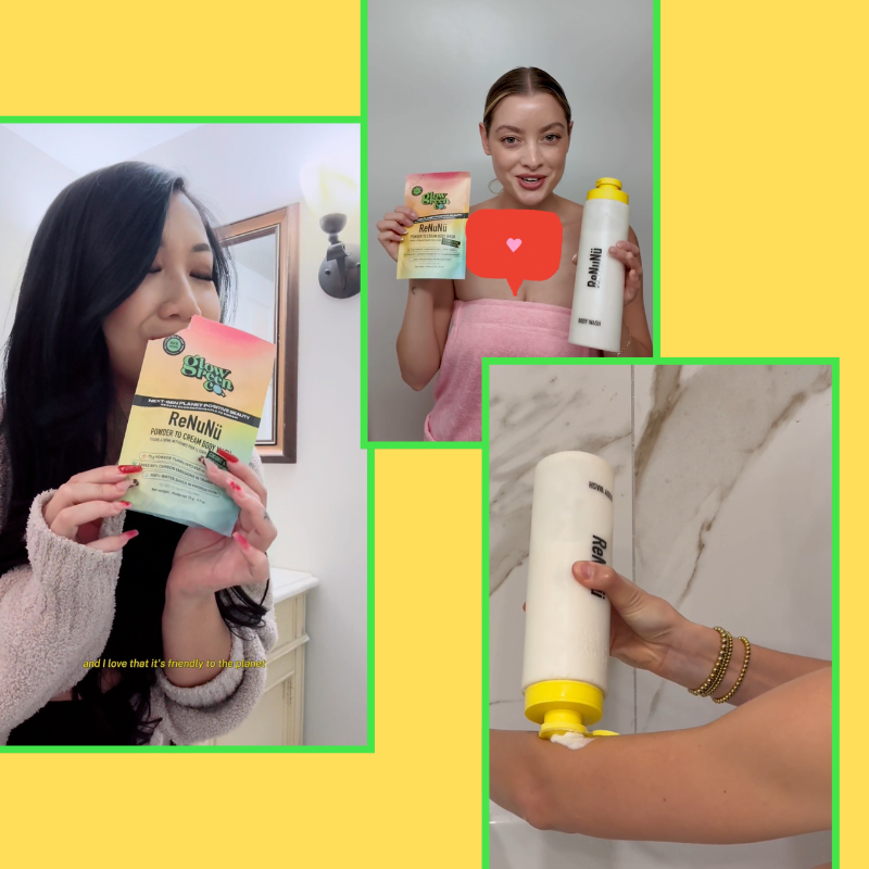 Glow Green Co. – wholesale Body wash/shower gel – ReNuNü Powder to Cream Body Wash Refills - Coconut & Clay7