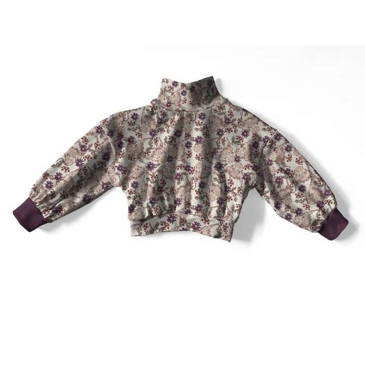 Floral Cow Mock Neck Sweater for wholesale by Elizabelle James & Co