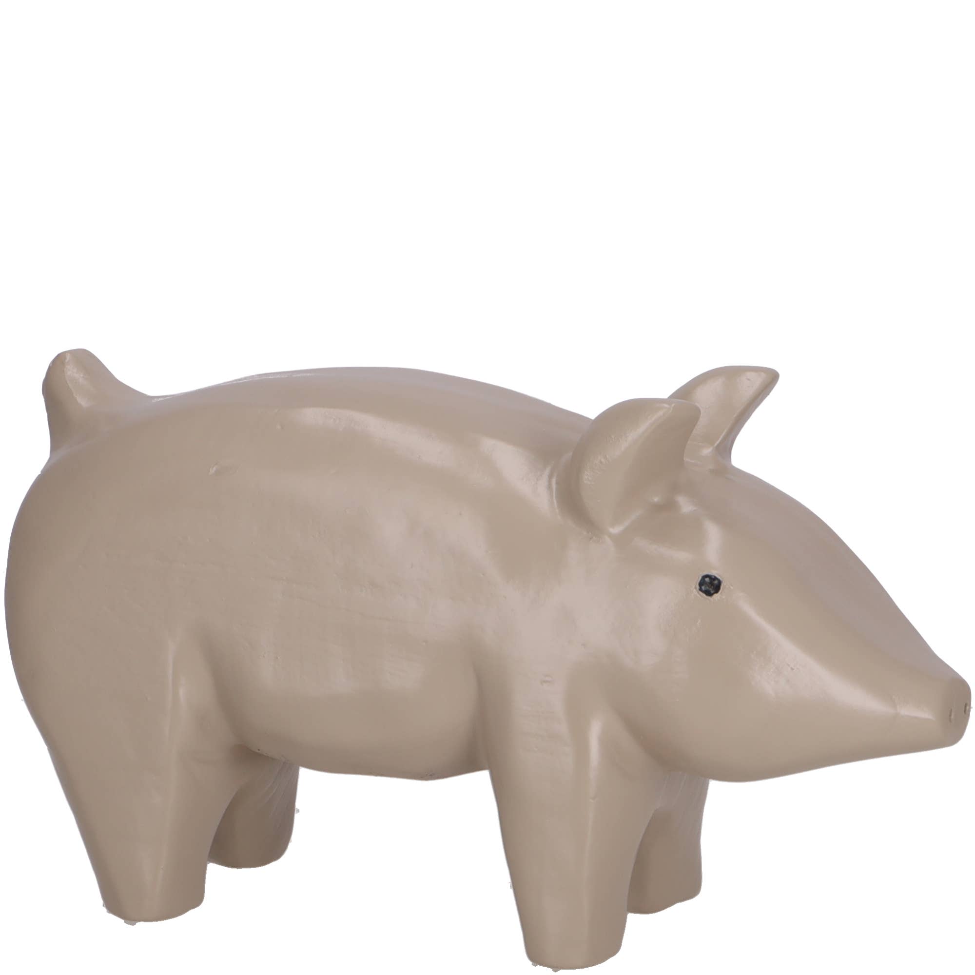 Vosteen - Wholesale Decorative Figurine - Wooden Pig Luigi, L29cm, W10cm, H16cm, Taupe0