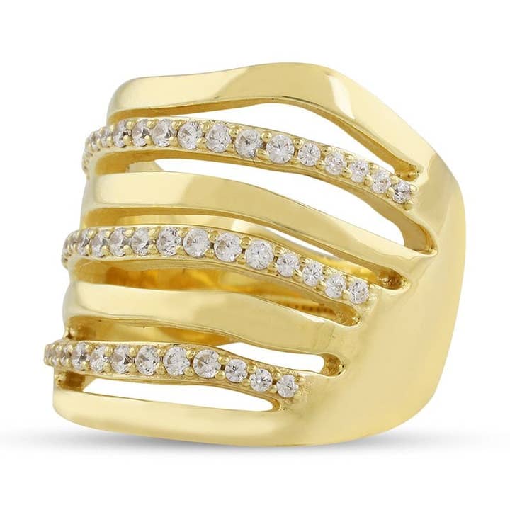 CRYSTAL DECO RING for wholesale by L George Designs