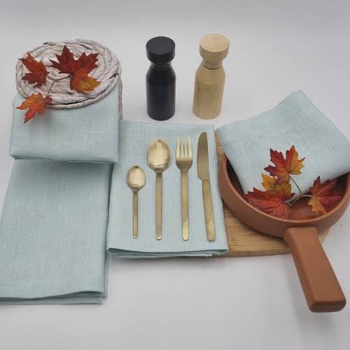 Rans - Wholesale Dinner & cloth napkin - Jenny Mclean Venice Pure Linen Napkins - Set of 4 | Mist
