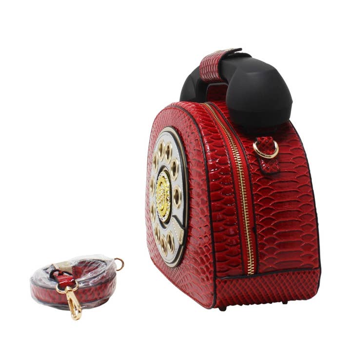 MB Fashion Wholesale - Wholesale Crossbody Bag - Women's - EVERY FASHION Vintage Telephone Handbag with Rotary Dial Design2