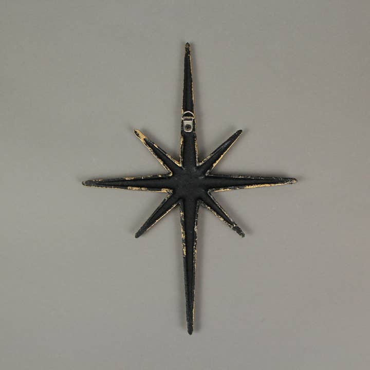 Zeckos - Wholesale Wall Accent - Large Set of 3 Metallic Gold Cast Iron Starburst Wall Decor3