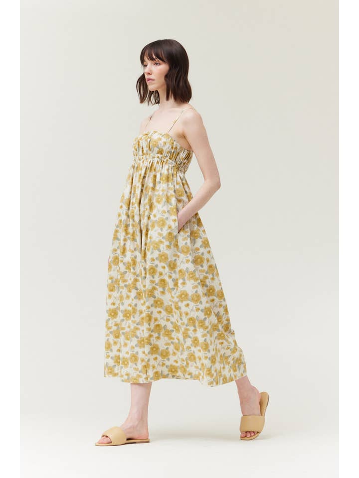 Grade & Gather - Wholesale Dress - Women's - 61227 -Â HIGH WAIST SPAGHETTI TANK DRESS