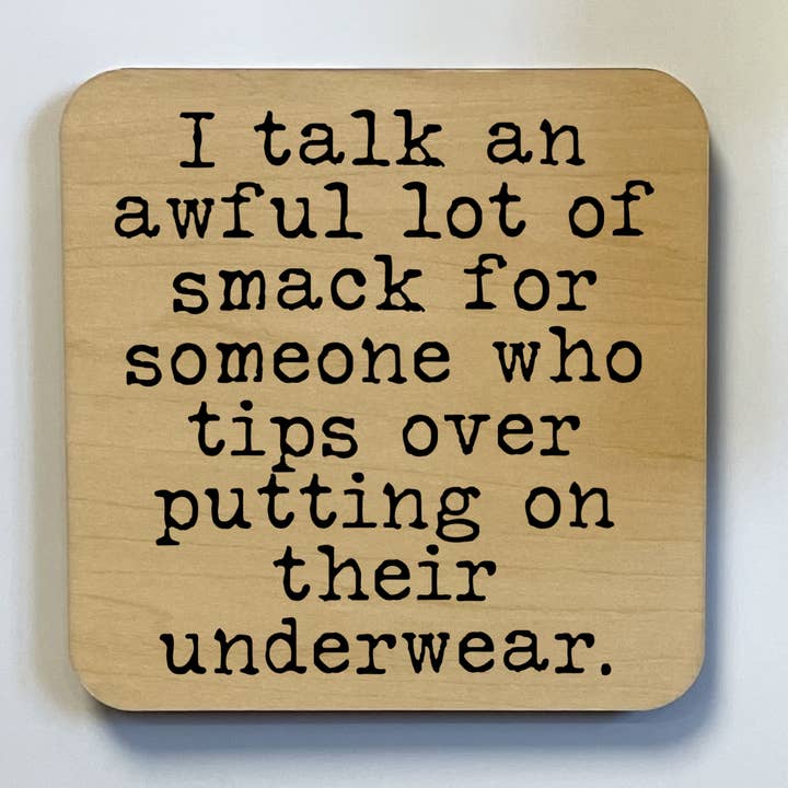 dkhandmade - Vente Sous-verre - JE PARLE BEAUCOUP DE SNACK Magnet/Drink Coaster0