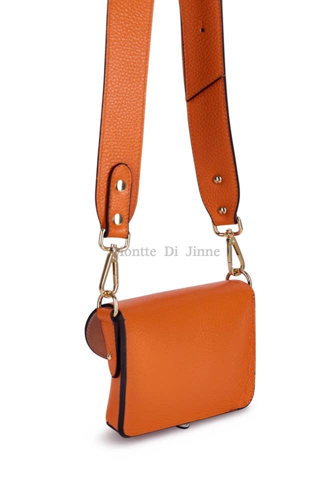 MONTTE DI JINNE - Vente Sac à bandoulière – femme - Petit sac bandoulière en cuir italien avec large sangle épaisse22