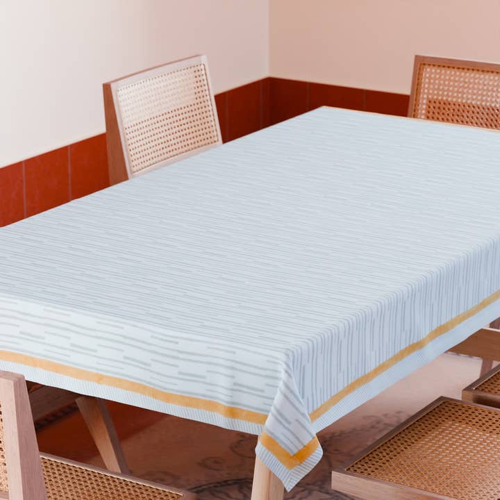 Handgeblokdrukte gestreepte tafellaken voor wholesale door Eyaas