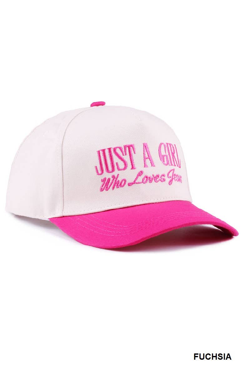 42POPS - Wholesale Baseball Cap - Women's - `.0724 Just A Girl Who Loves Jesus Two Tone Canvas Cotton Cap SI-289