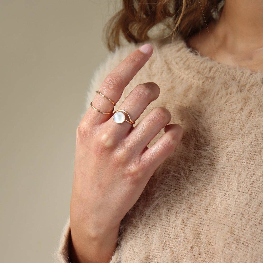 Token Jewelry - Wholesale Cocktail/Statement Ring - Mother of Pearl Ring I Valentine's Day Jewelry 5