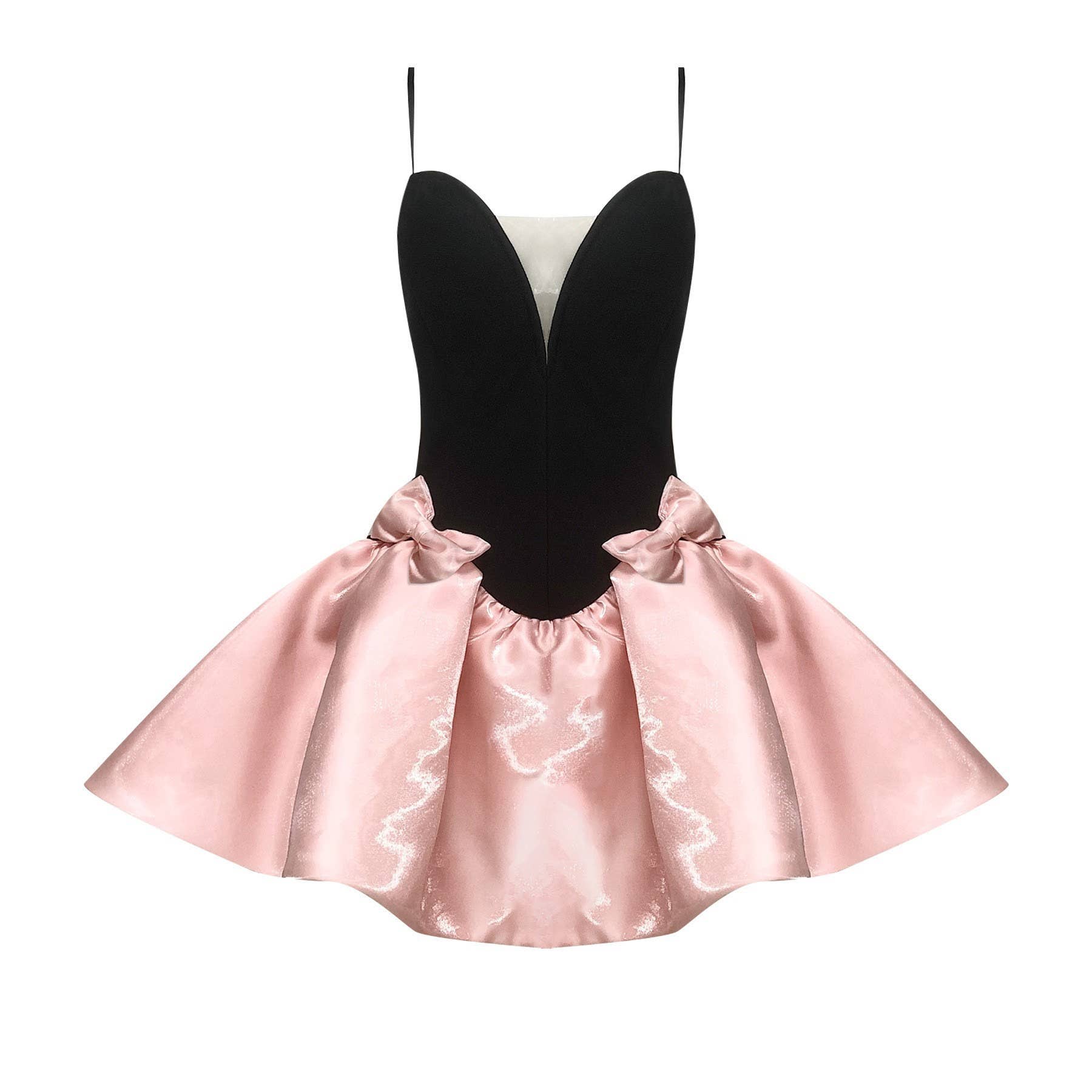 Black DR562 Glamorous Deep V Sling Tutu Dress for Banquet Elegance for wholesale on Faire2