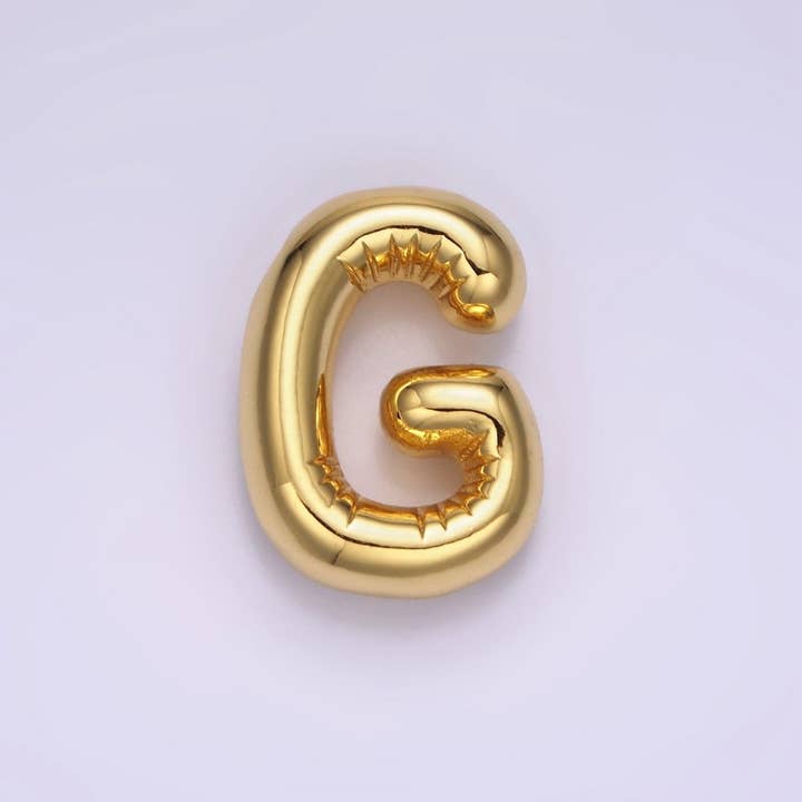 Aim Eternal - Wholesale Individual charm/pendant - 14K Gold Filled 20mm Chubby Balloon Initial Letter Pendant | A1067-A10796