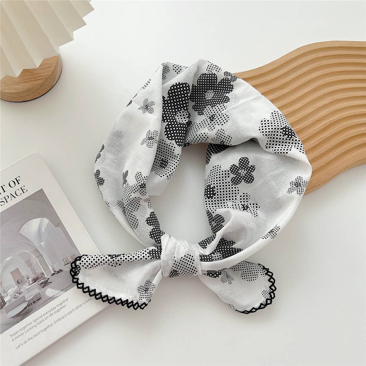 ACCITY - Wholesale Scarf - Women's - Cotton Linen Square Scarf for Women’s Neck Wrap_CWMS06727