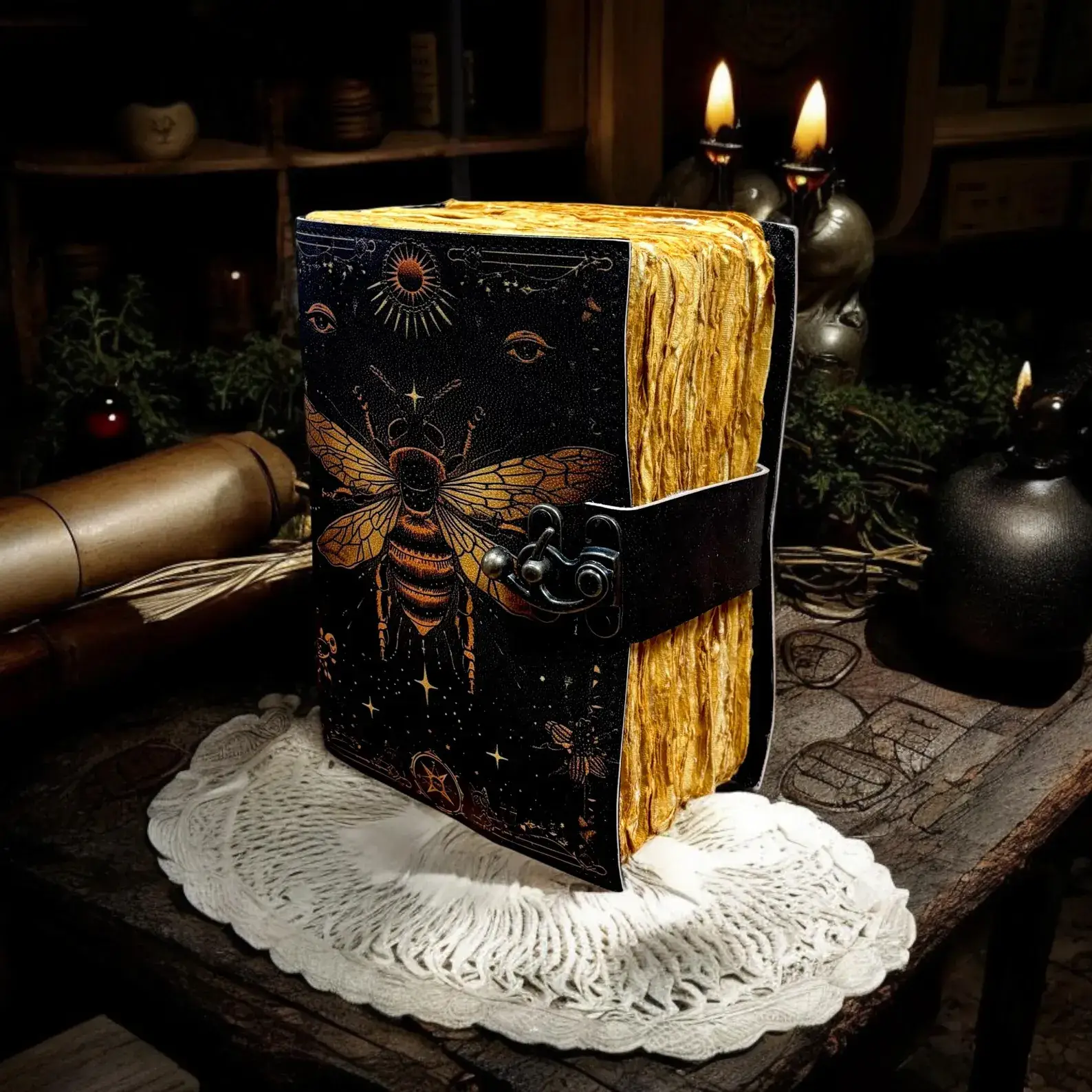 MNM HANDICRAFTS - Wholesale Journal/Diary - Mystical Bee Leather Journal | Vintage Celestial Notebook 2