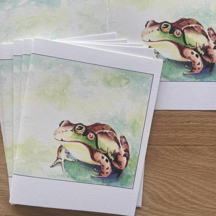 Green Frog notecard for wholesale by Christi Sobel