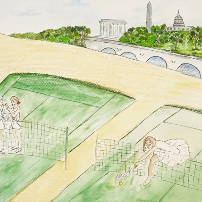 Studio Elizabeth Bloom - Wholesale Art Print - Cityscape Tennis Print0