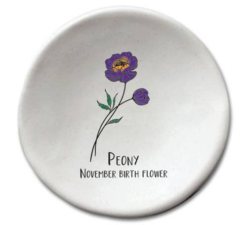 August Ceramics - Wholesale Jewelry Dish - 3.5" Ceramic Birth Month assortment with Tabletop Display10