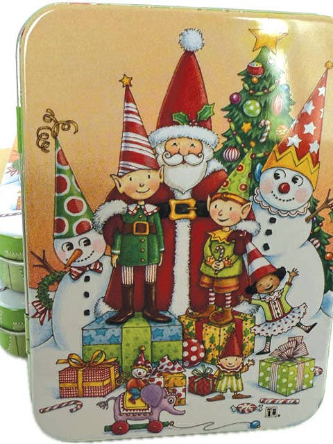 TIN01 Boîte de lutin de Noël Mary Engelbreit pour la vente par Violette Stickers