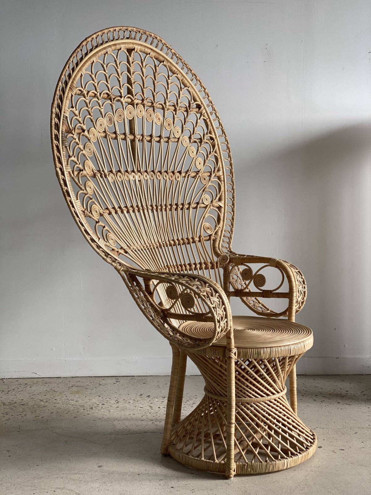 Office Objets - Wholesale Chair - Emmanuelle armchair in rattan with peacock patterns2
