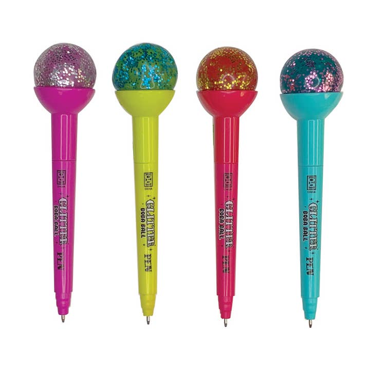 Glitter Boba Pen 12/display for wholesale by Geddes