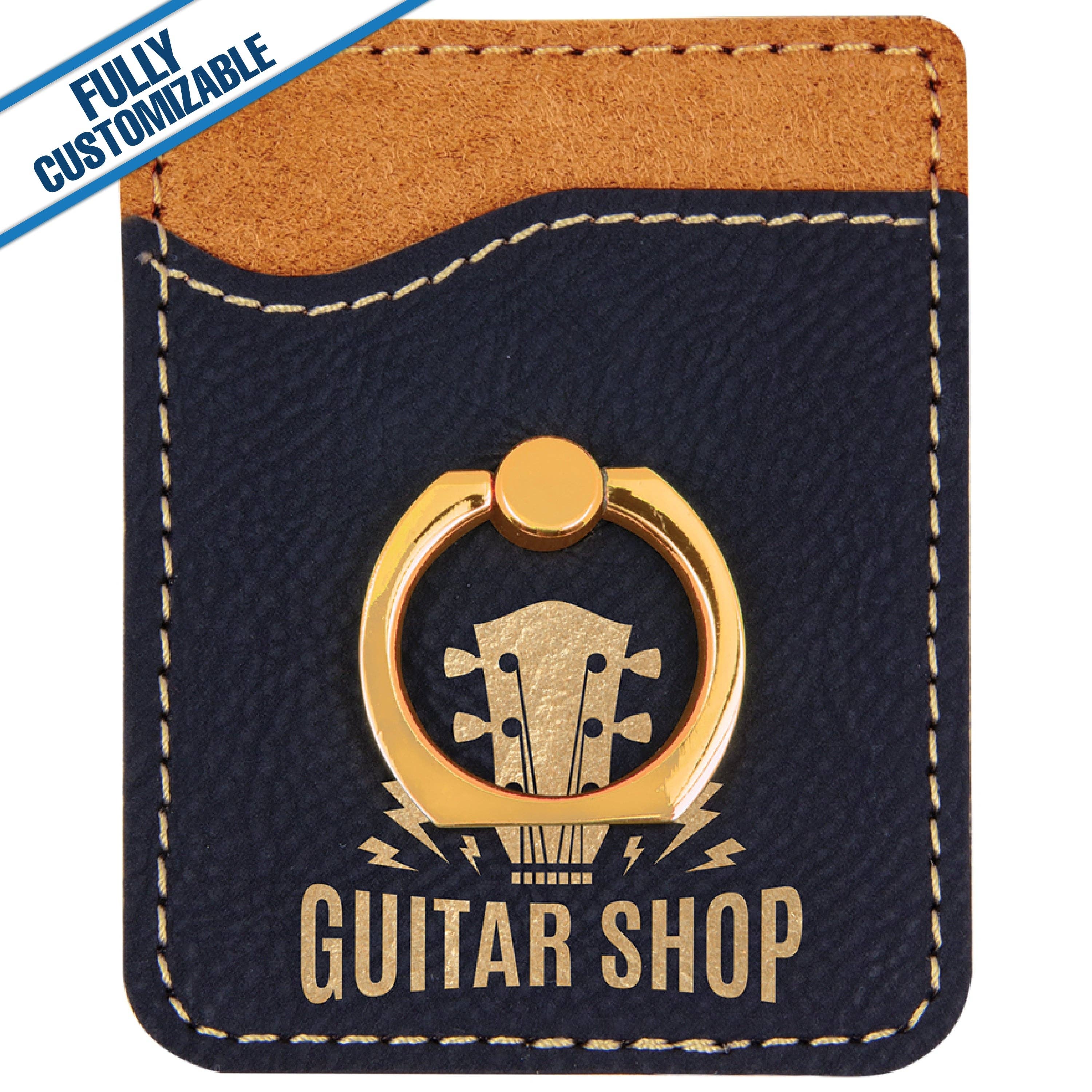 GiftWorksPlus - Wholesale Phone Wallet - Unisex - Leatherette Phone Wallet With Gold Ring - Fully Customizable0